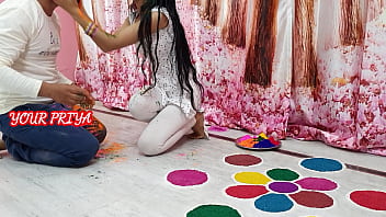 Preview 1 of Mom Fuck Son Boyfriends - Holi special: Indian Priya had great fun with step brother on Holi occasion