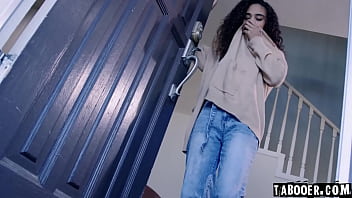 Preview 4 of Magkapatid Nag Kantutan - Hot ebony babe Scarlit Scandal as Laura in a quarantine pandemic scene. She finds herself interested in the delivery man,  watching him all quarantine.
