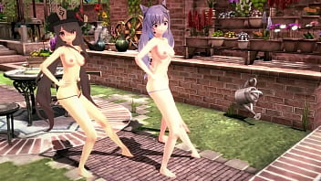 Preview 1 of Aged She - MMD R18 Genshin impact Keqing Hutao Ganyu Sexy Dance Heart