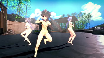 Preview 4 of Xxxc Hariyani - MMD R18 G e n s hin impact Keqing Hutao Ganyu Sexy Dance