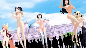 Preview 2 of Boot Worshipi Japanese Mistress - MMD R18 Kimagure Merci  Bule oath girls