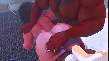 Preview 1 of Bai Beheb Ka Xxx - midget with big boobs and tits fucked and spanked by two big black man
