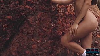 Preview 3 of Pagalworld Com Bangaal Xxx Video - Perfect all natural MILF Gloria Sol outdoor striptease in the mountains