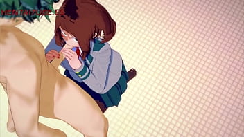 Preview 2 of Video Xxx Lagi Tidur - Boku No Hero Acadeemia Hentai - Midoriya Deku Handjob,  Blowjob and fucks Ochako Uraraka