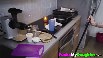 Preview 1 of Mom Son Terse - Beautiful blonde Kali Roses is sick and tired of having to clean her apartment so she calls her stepdad Preston Parker and tries to make him get a maid for her.