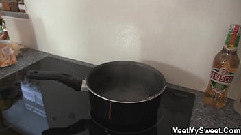 Preview 1 of Twoo Small - Old couple seduce young brunette into 3some sex