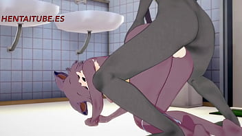 Preview 4 of Young Cildren - Beastars Furry Yiff Hentai - Legosi x Juno Jerk off,  Boobjob and Anal with cum in her Tits and Ass