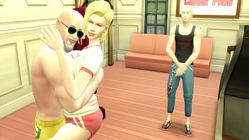 Preview 4 of Blossom Babe - numero 18 androide entrenada sexualmente por el maestro roshi pervertido al frente de su marido cornudo dragon ball hentai