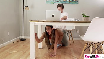 Preview 4 of Maghribia Nar - Horny Latina teen Angelica Cruz swallowed guys hard cock under the table