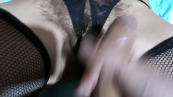 Preview 1 of In Gyn - I get three big cumshots on my hairy pussy while my husband is working
