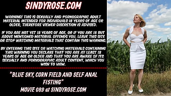 Preview 1 of Para Toro - Sindy Rose,  prolapse,  blue sky,  corn field and self anal fisting