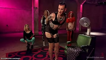 Preview 1 of Her Feet Her Ass - Tattooed feminized man anal gangbang