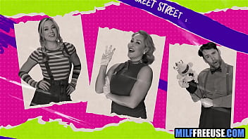 Preview 1 of Phim Heo 3x Com - Blonde MILF &amp_ teen free used on Sesame Street movie set