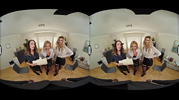 Preview 2 of Hot Big Booms - Naughty America - Brooke Banner,  McKenzie Lee,  and Sarah Jessie are in search of an office assistant to fulfill their needs