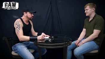 Preview 1 of Teen Porn Shrines - RawFuckBoys Leather daddy fucks smooth blindfolded guy&#039_s face hard