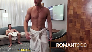 Preview 1 of Laura Ka - NextDoorStudios - 3 Horny Studs Flip Fuck In Hotel Room