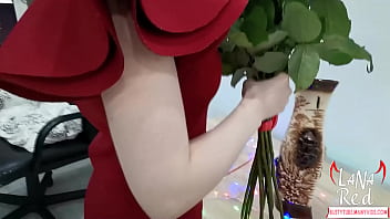 Preview 1 of Brezers Xx - Guy Gave Bouquet And Received Gorgeous Blowjob And Long Passionate Sex With A Friend&#039_s Wife - Lana Red