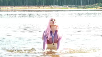 Preview 3 of Sanileyan Xxx Videos Hd - Latex Rubber in The Water (Arya Grander)