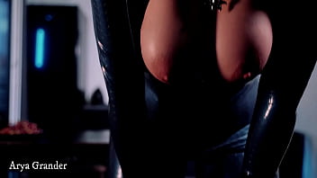 Preview 4 of Beauty Naughty America - Blue Texturized Catsuit Latex Rubber Fetish (Arya Grander)