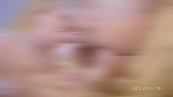 Preview 4 of Xvides Movies - Lara De Santis gives rimming and fists her boyfriend,  does DAP with dildo and cock and tastes the cum LDS036
