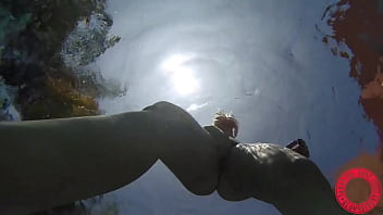 Preview 2 of Clothes Ripped Off - Underwater Scenes! Samantha Rone Masturbates Inside The Pool!