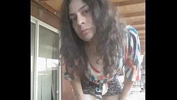 Preview 4 of Iran I - no makeup crossdresser recording herself as neighbor watches from afar