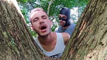 Preview 4 of Cock Addicted Teens 2 - Mascarado dotado me comeu no mato