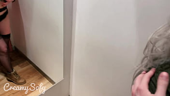 Preview 1 of Wwsex Mom Siliping - Quick fitting room sex ends with cum on my big boobs