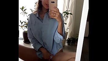 Preview 1 of 30 Cuties - Cute Brunette Masturbates Pussy In Front Of The Mirror While No One Is Home