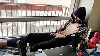 Preview 4 of Lil Baby Xxx - Wanker by the window