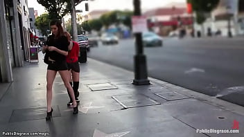 Preview 1 of Saksehinde - Bound slut humiliated in Hollywood blvd