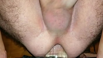 Preview 3 of Live Kt - Cum Contractions with a very Wide Bottle deep in my Ass.