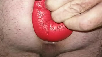 Preview 3 of Telur Besar - Huge 12cm Wide Football sliding out of my Stretched Ass up close while standing.