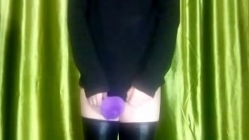 Preview 1 of In Alz - [EroNekoKun] - BunnyBoy 20 shy play with New Purple Bunny Tail