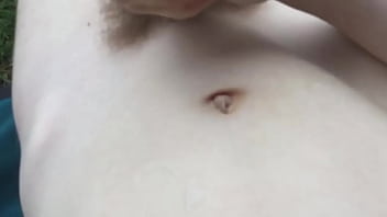 Preview 4 of Hn Qut - Cumming while naked outside