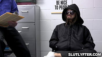 Preview 1 of Largest Decks - Alexia Anders dresses up as a guy and caught stealing by security officer
