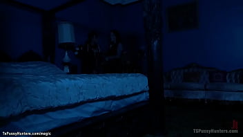 Preview 1 of Teenynude Fuck - Shemale fucking babe in her ex bfs bed