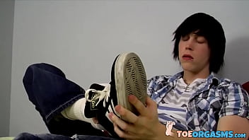 Preview 1 of Ghanaian Sex - Stunning Tyler Bolt plays with his naked feet and sucking his toes