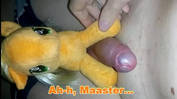 Preview 1 of Tyra Misoux Strapon - [EroNekoKun] - Story about my MLP Plush Sexslave AppleJack: Morning Milking