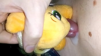 Preview 4 of Tyra Misoux Strapon - [EroNekoKun] - Story about my MLP Plush Sexslave AppleJack: Morning Milking