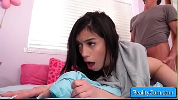 Preview 4 of 18 Yxxx - Young and horny brunette teen Savannah Sixx suck huge cock and get her pussy pounded hard doggy style