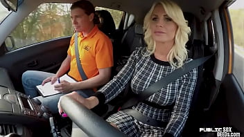 Preview 2 of Teen Sex Tuysuz Liseli Sikisiyor - Busty milf publicly riding driving instructor