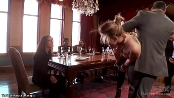 Preview 2 of Mom Rape Gangbar - Blondes riding big dick at bdsm party