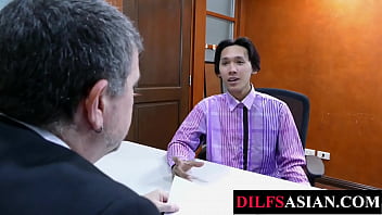 Preview 1 of Ass Strawberry - Asian twink barebacked by older male in office