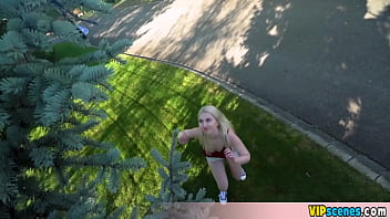 Preview 2 of Teen Leggings Yoga Pants - Cute geeky blonde Roxy has a secret admirer who is following her everywhere