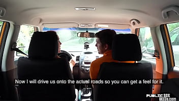 Preview 2 of Step Mum Swallow Cum - Public euro cowgirling car driving instructor