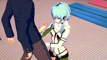 Preview 1 of Zeudi Araya Full Movies - Sword Art Online 3d Hentai - Sinon sucks cock and gets rammed TWICE