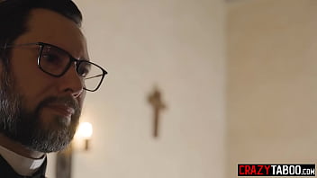 Preview 2 of Xxx Vido Filem Afraca - Catholic girl Penelope Kay approaches to kinky priest and wanted to confess