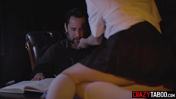 Preview 3 of Xxx Vido Filem Afraca - Catholic girl Penelope Kay approaches to kinky priest and wanted to confess
