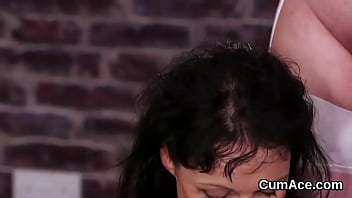 Preview 3 of Hentai Trap Masturbation - Frisky hottie gets cum shot on her face swallowing all the jizz